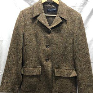Vintage MaxMara Weekend Herringbone Blazer Brown